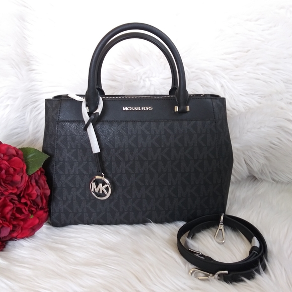 NWT MICHAEL KORS GIBSON LEATHER LARGE SATCHEL PURS - Picture 1 of 9